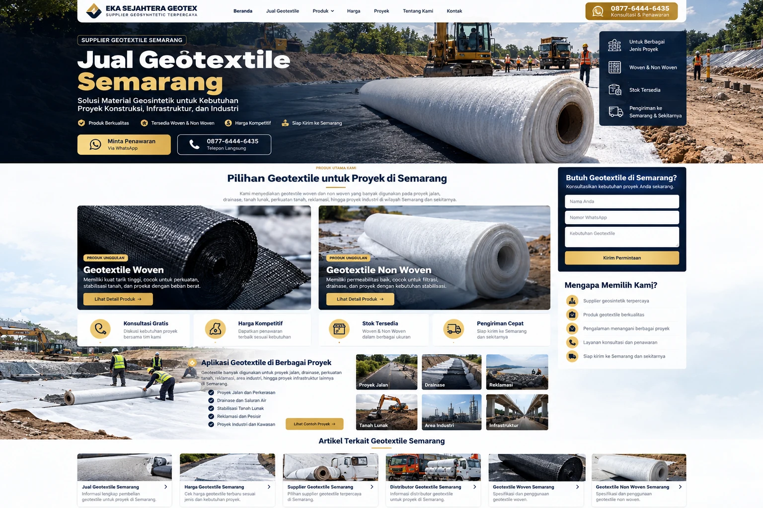 Visual geotextile untuk kebutuhan proyek Semarang